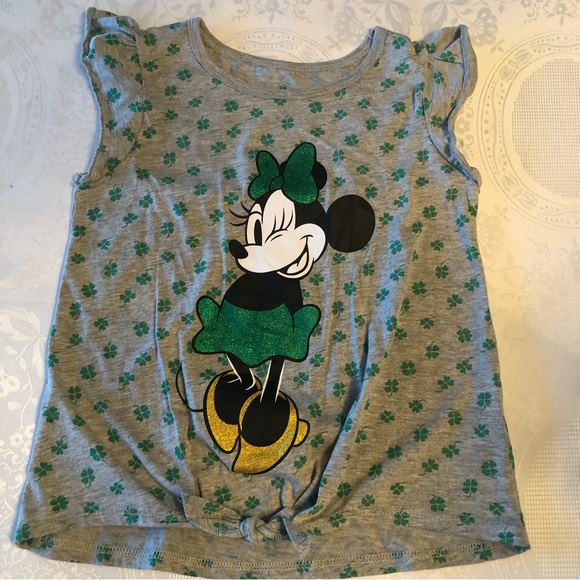 Disney Minnie Mouse Girls Size L T-Shirt Leprechaun Short Sleeves Front Tie-Up - Picture 10 of 14